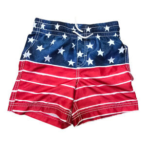 Old Navy Boys Swim Trunks Red, White & Blue Small